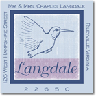 Name Doodles - Square Address Labels/Stickers (Mina Blue)